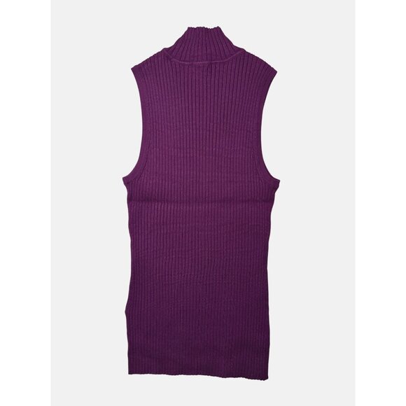 Madewell Ribbed Mock‑Neck Sweater Tank–XS Wine Minimalist Office Versatile NWT - Picture 5 of 9